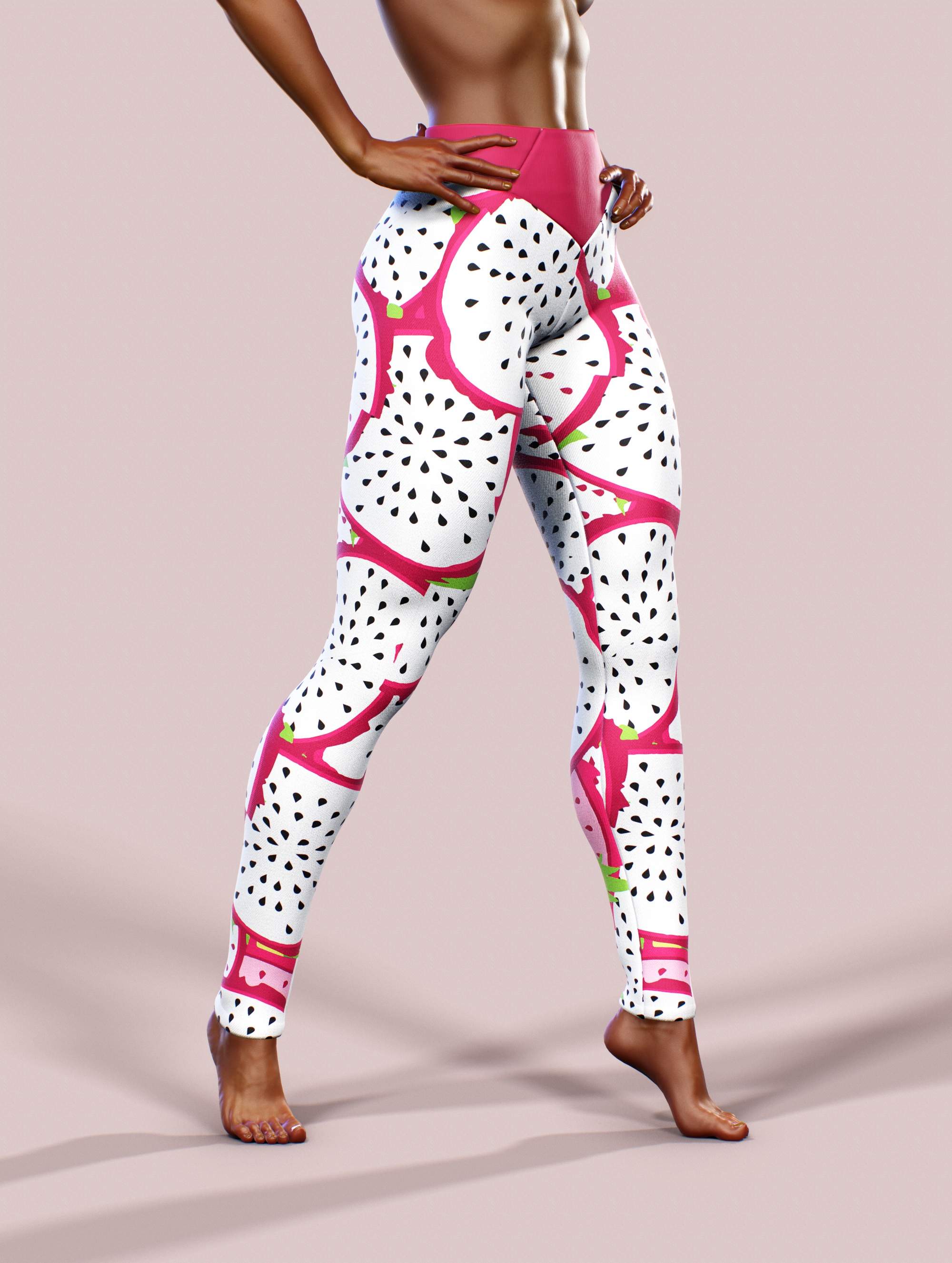 Dragon Fruit Leggings-High waisted leggings-bootysculpted