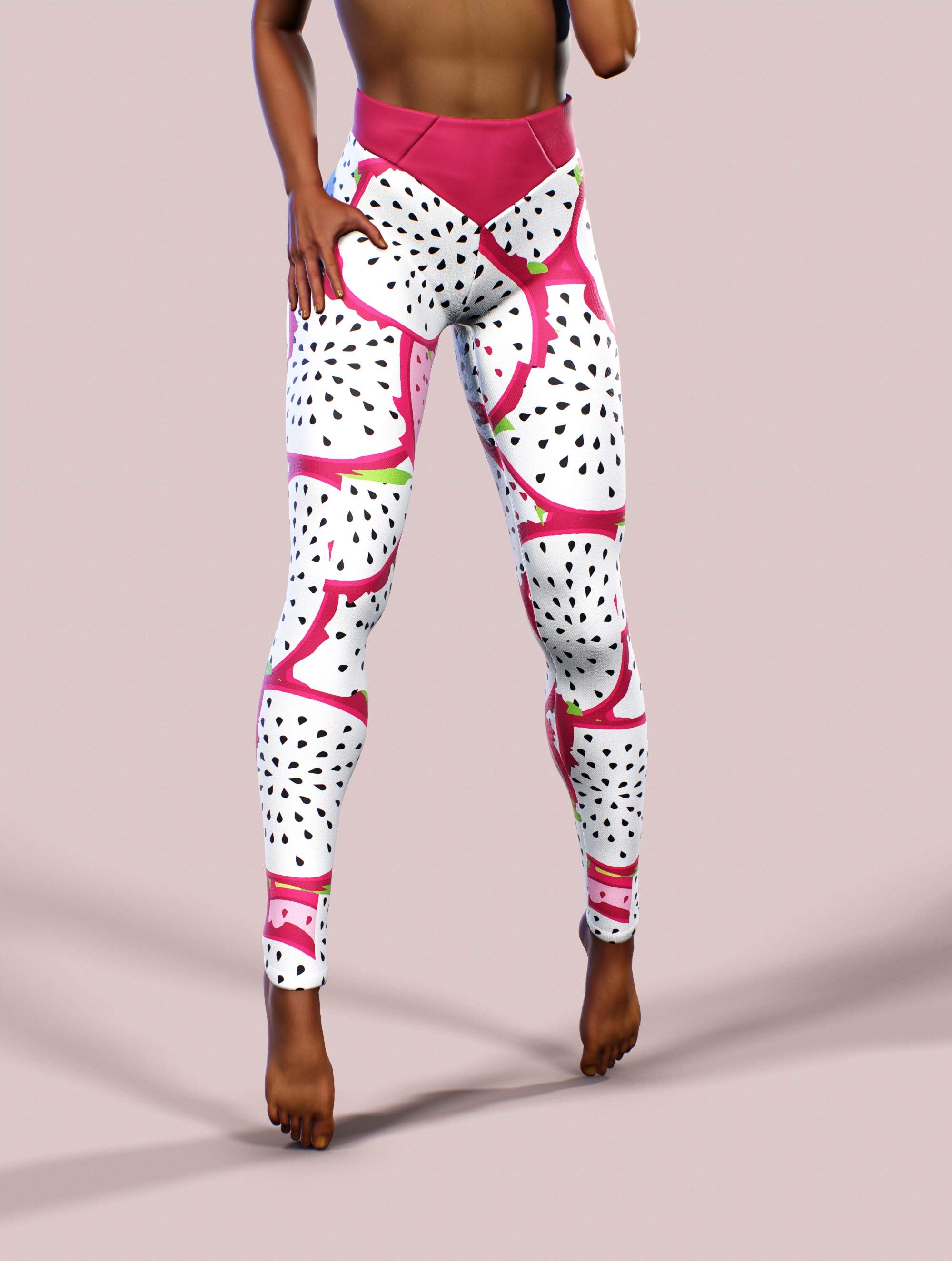 Dragon Fruit Leggings-High waisted leggings-bootysculpted