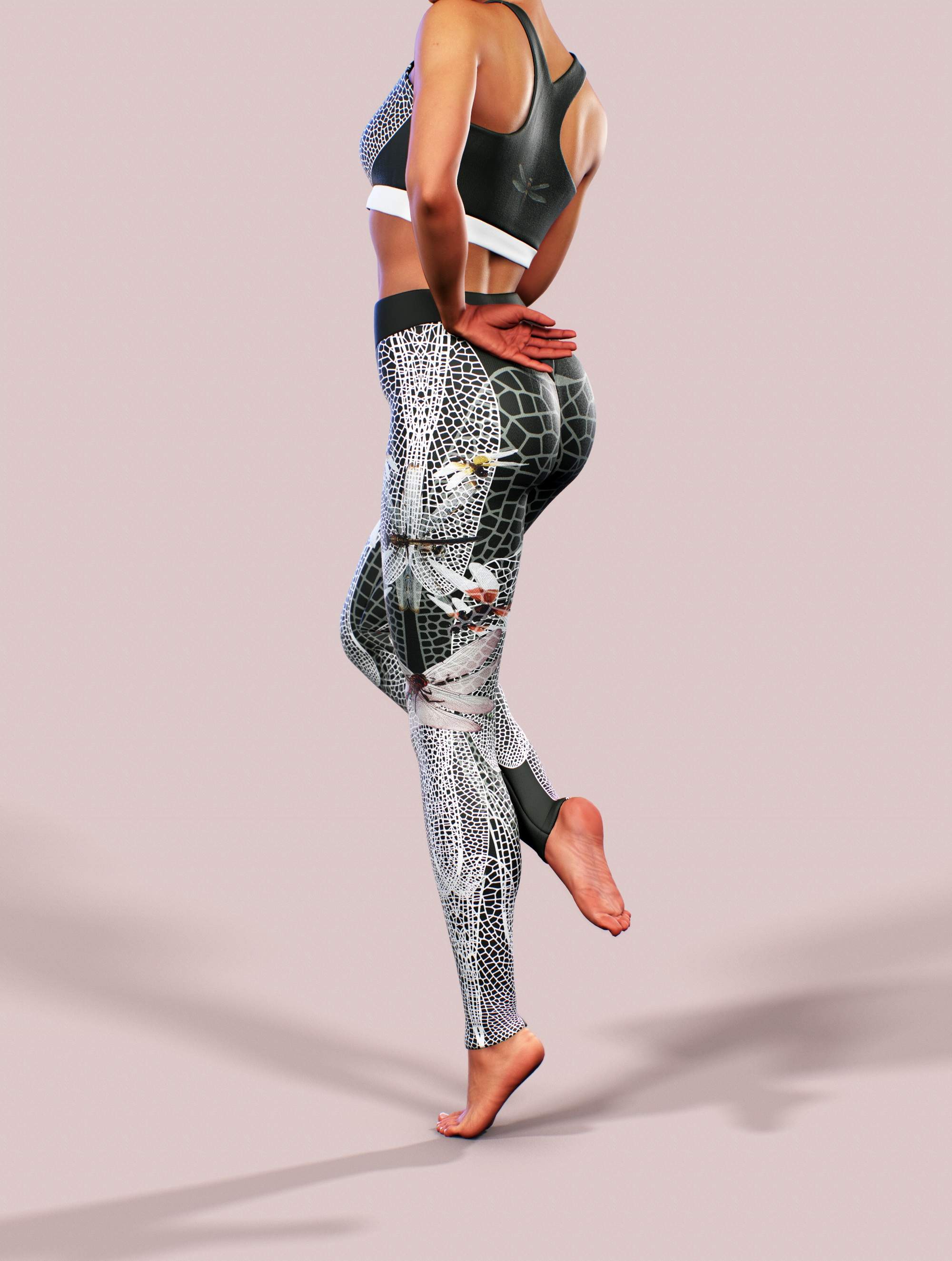 Dragonfly Forest Leggings-High waisted leggings-bootysculpted