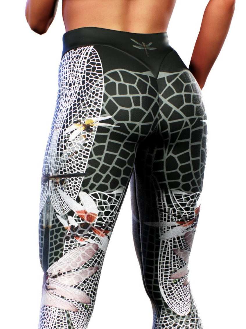 Dragonfly Forest Leggings-High waisted leggings-bootysculpted