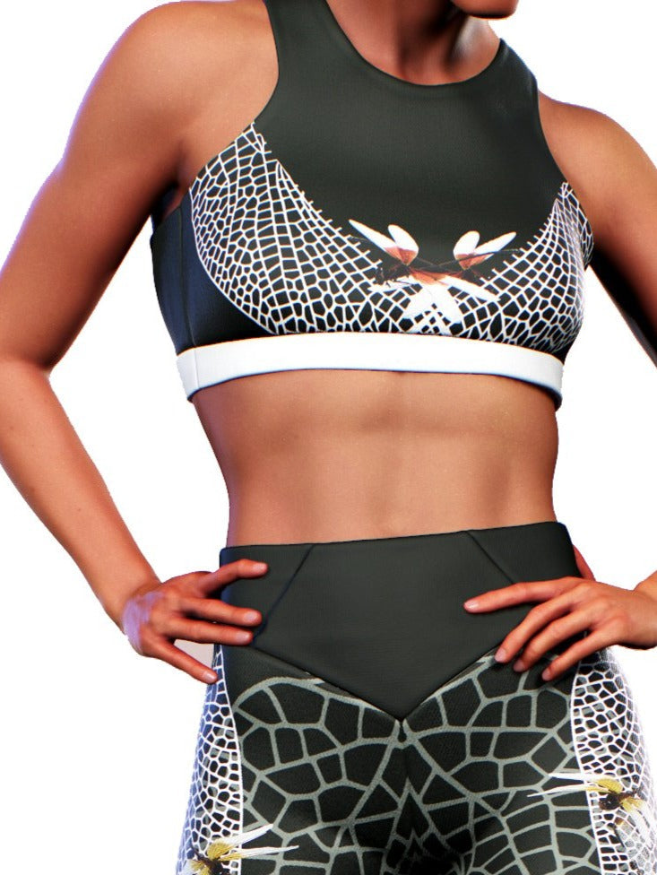 Dragonfly Forest Sports Bra-Sports bra-bootysculpted