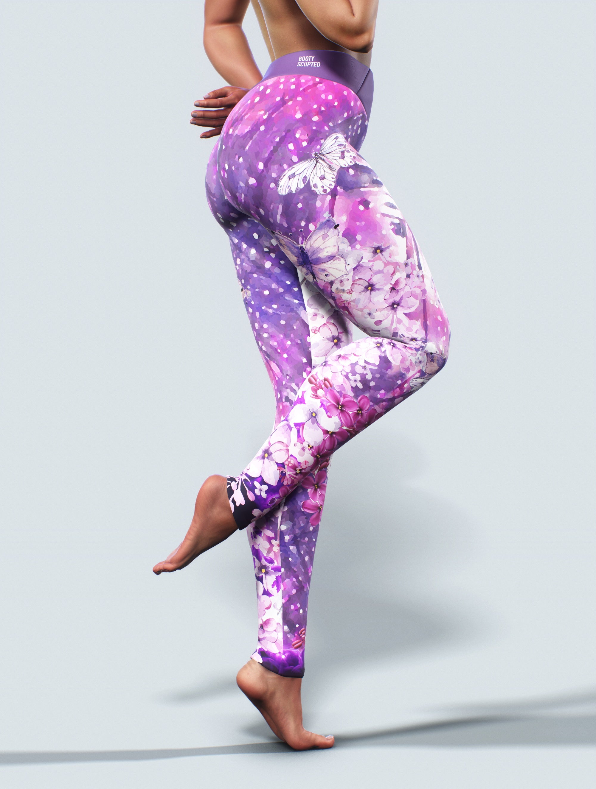 Fairytale Purple Tights-High waisted leggings-bootysculpted