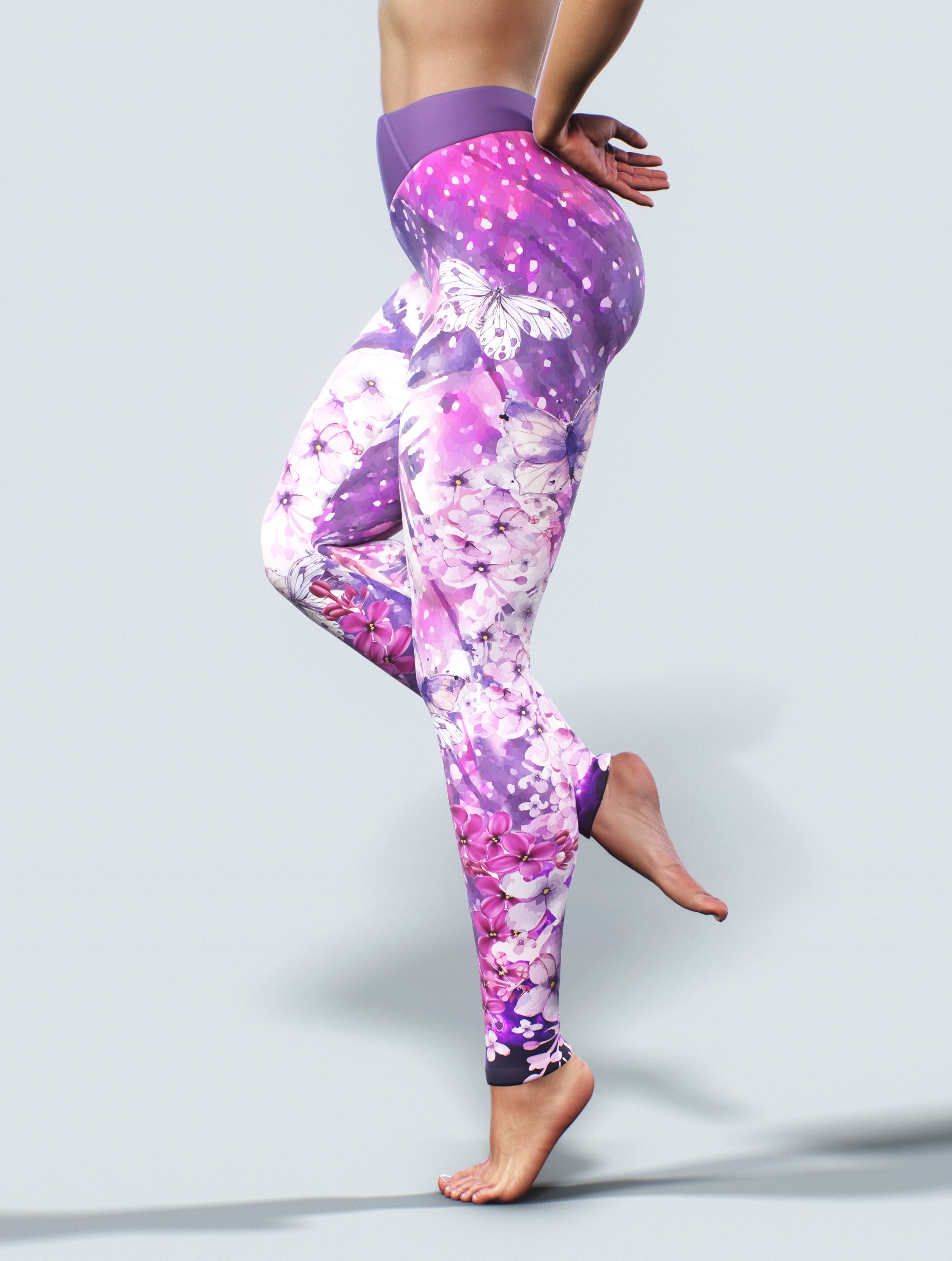 Fairytale Purple Tights-High waisted leggings-bootysculpted