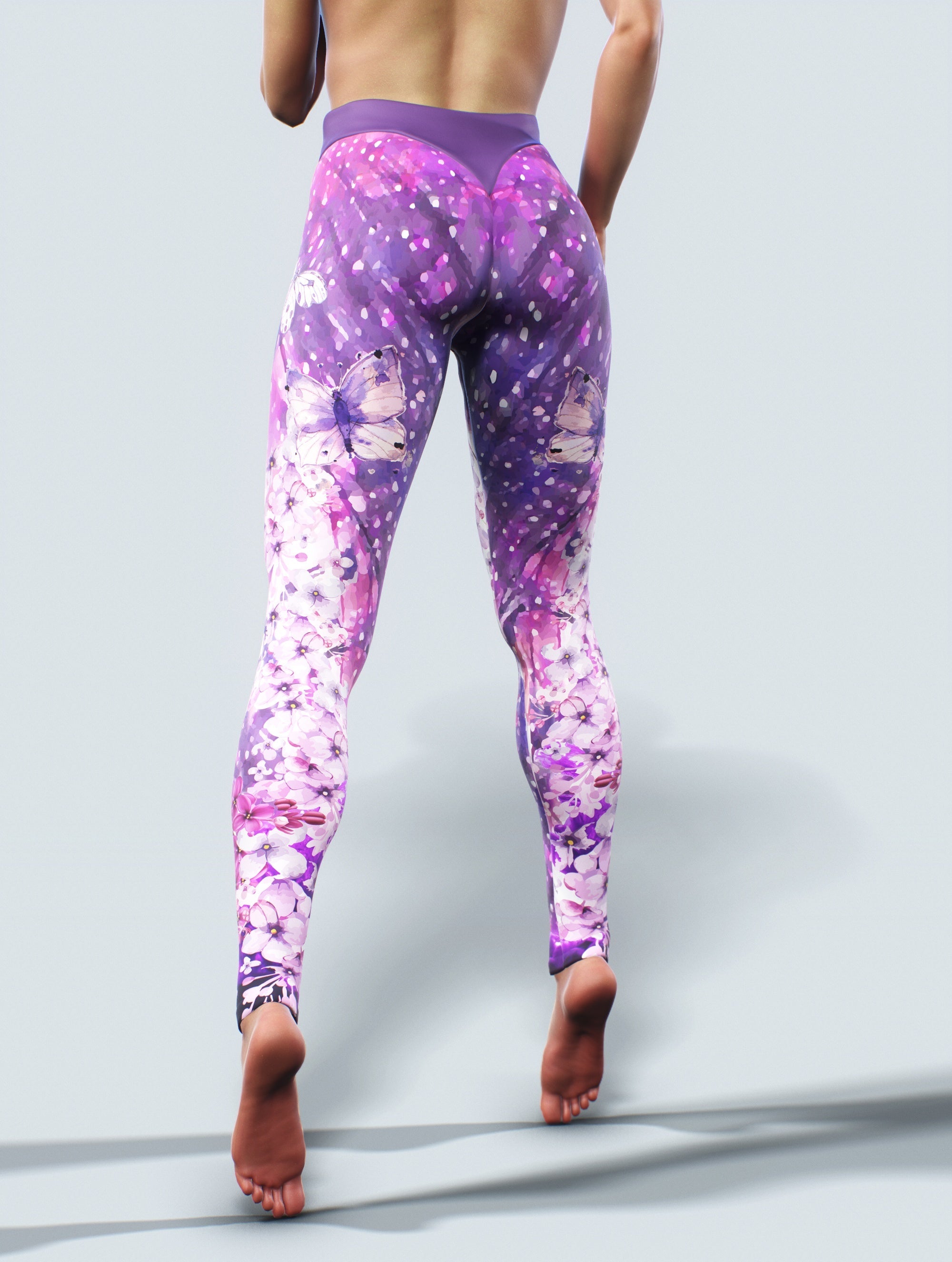 Fairytale Purple Tights-High waisted leggings-bootysculpted