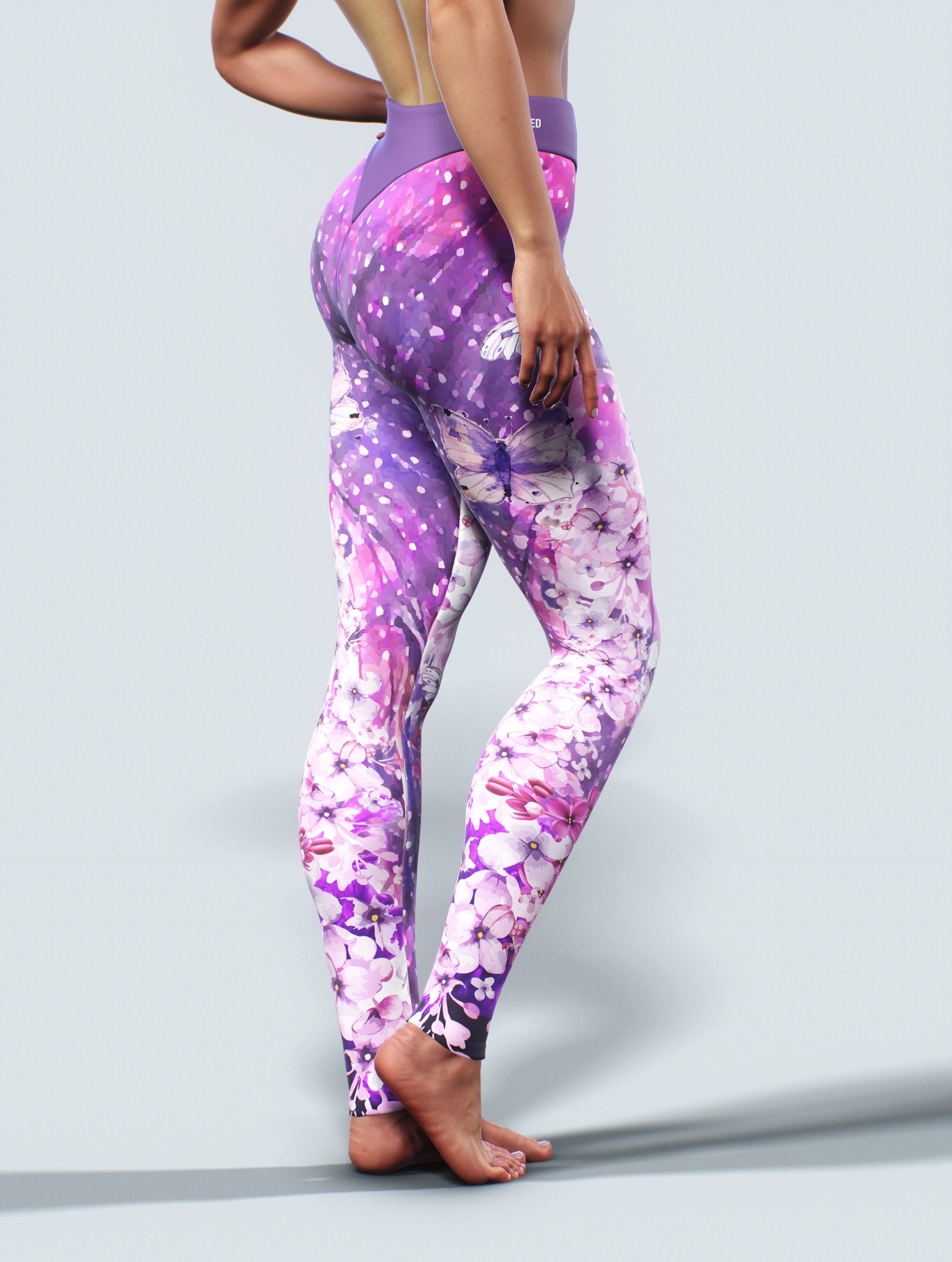 Fairytale Purple Tights-High waisted leggings-bootysculpted