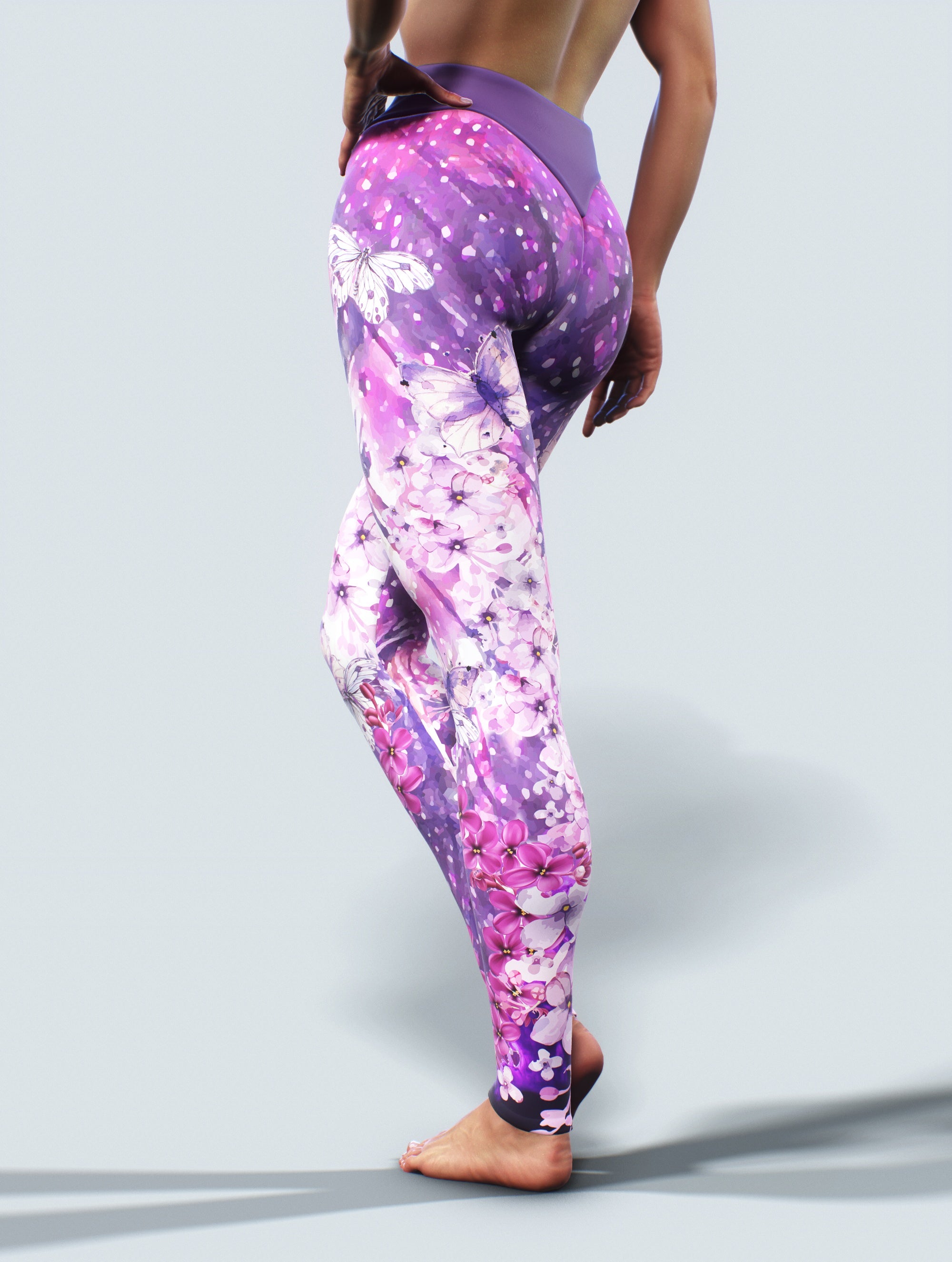 Fairytale Purple Tights-High waisted leggings-bootysculpted