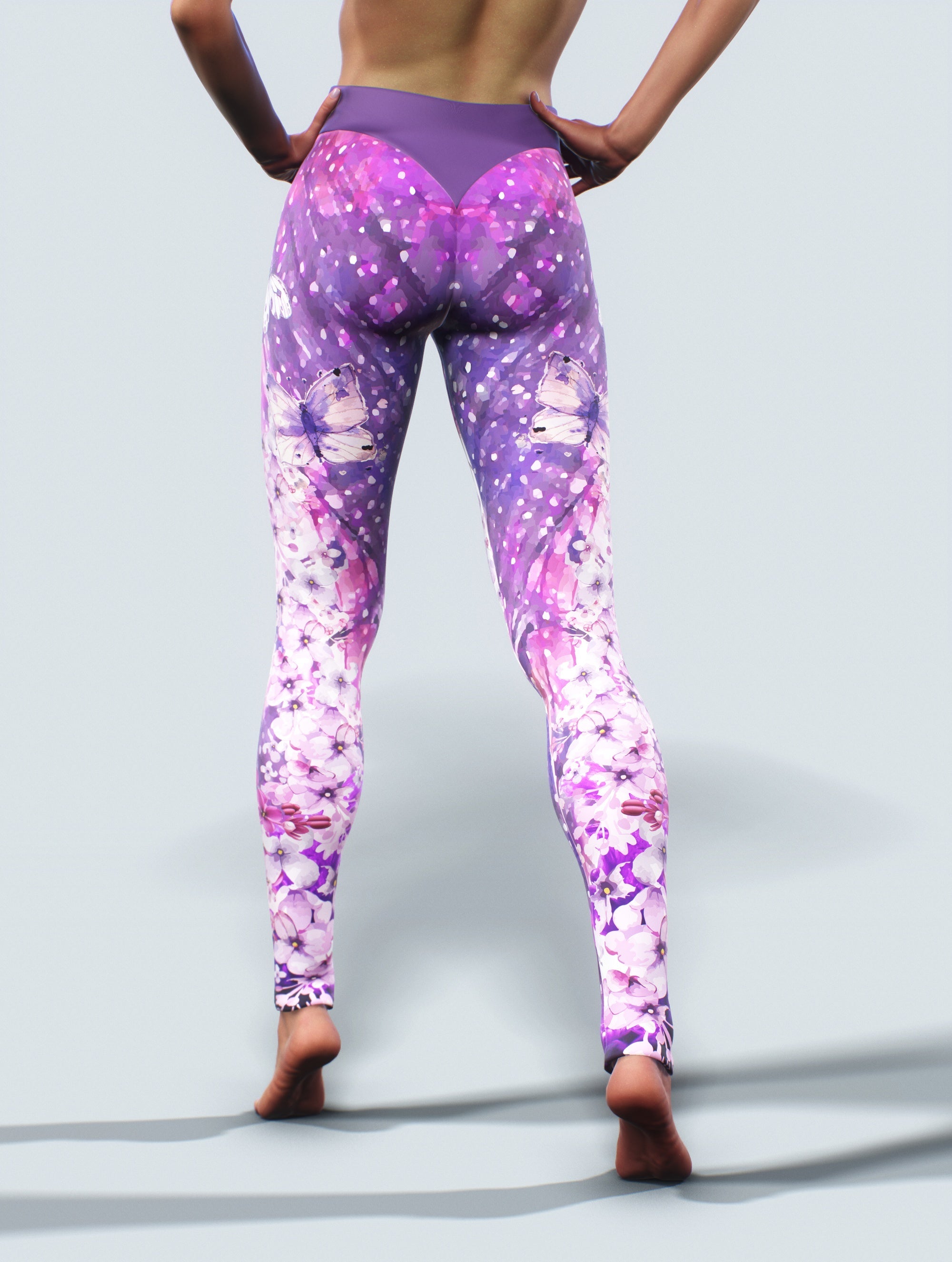 Fairytale Purple Tights-High waisted leggings-bootysculpted