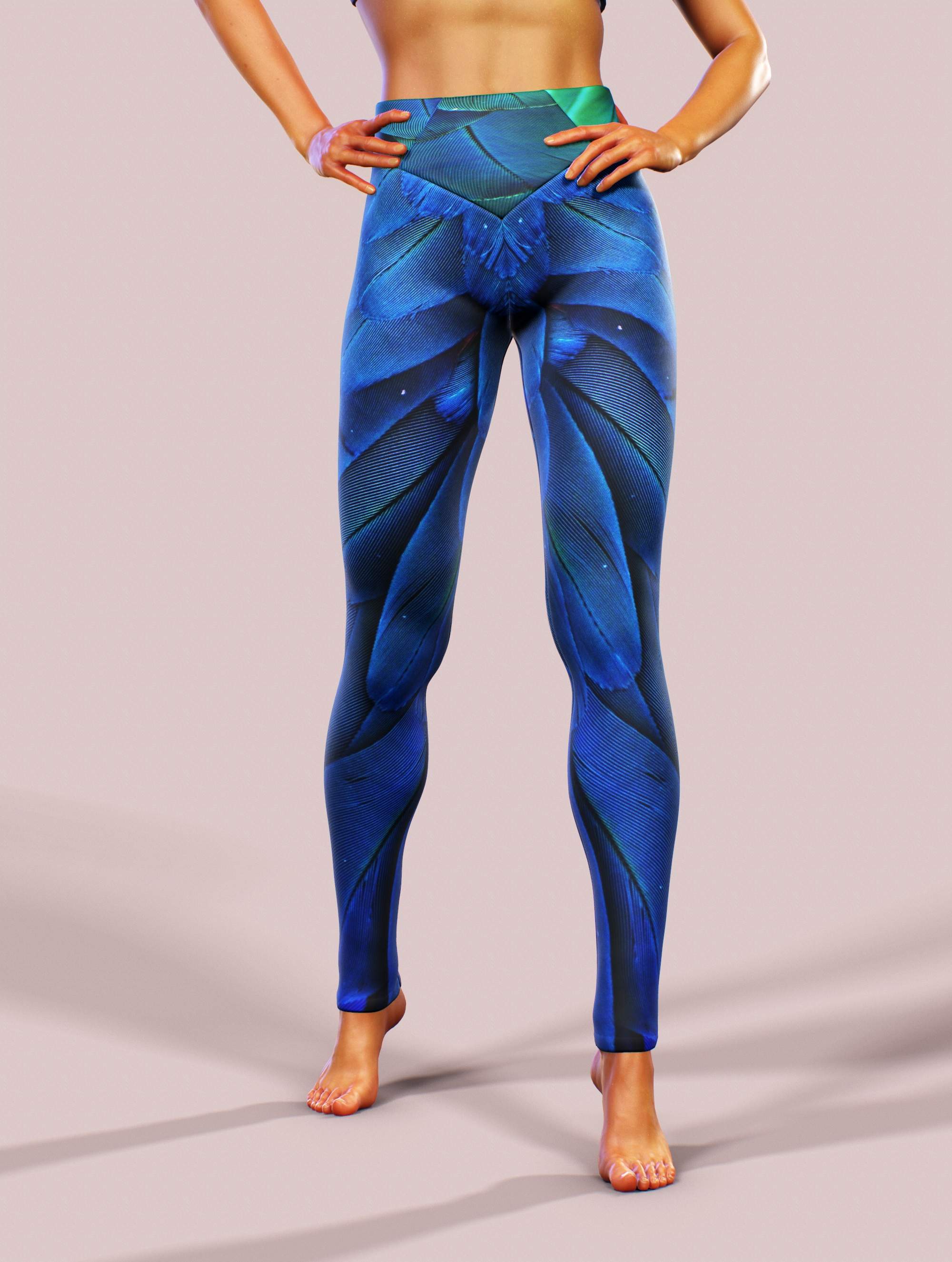Feather of Paradise Leggings-High waisted leggings-bootysculpted