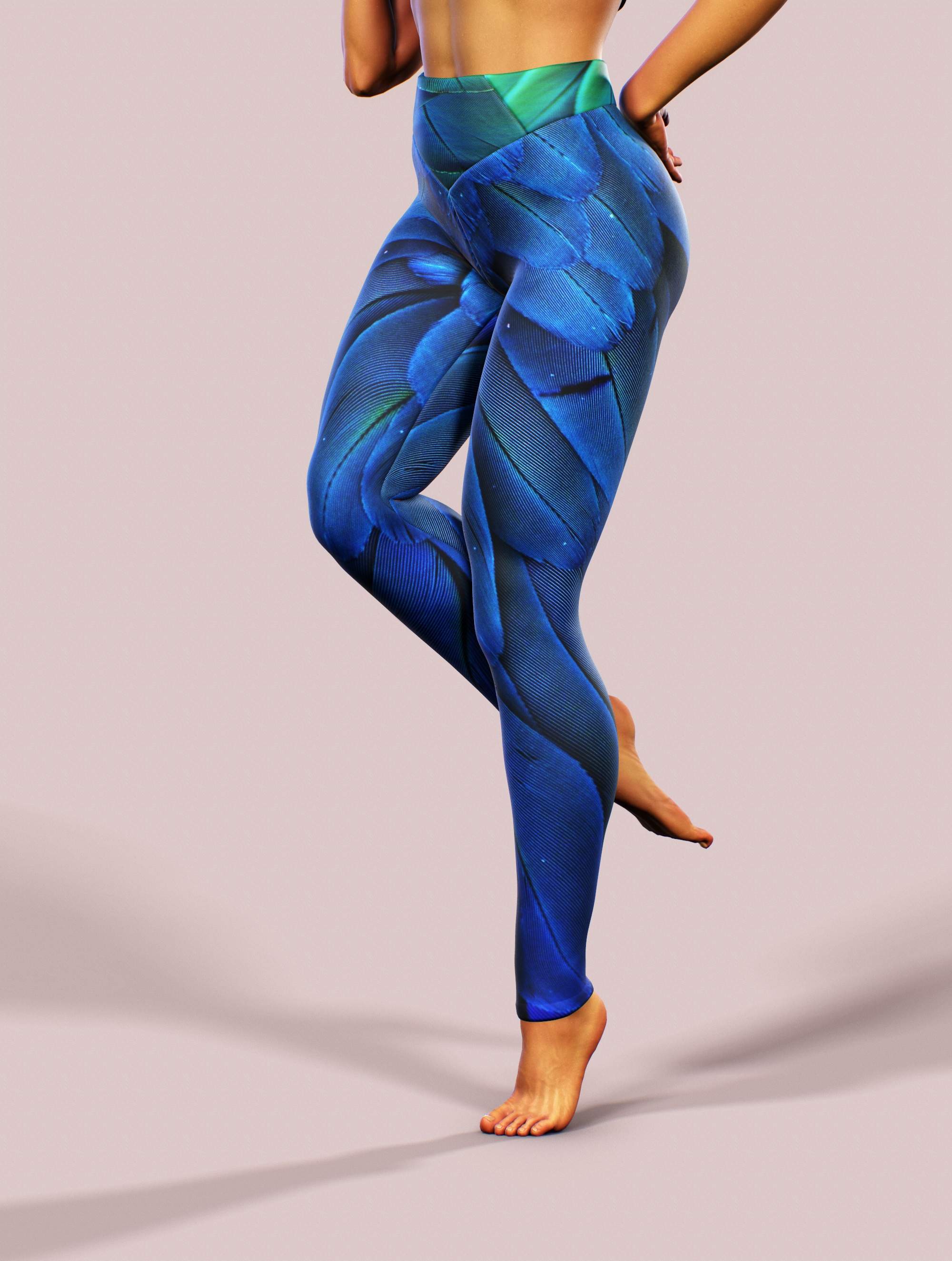 Feather of Paradise Leggings-High waisted leggings-bootysculpted
