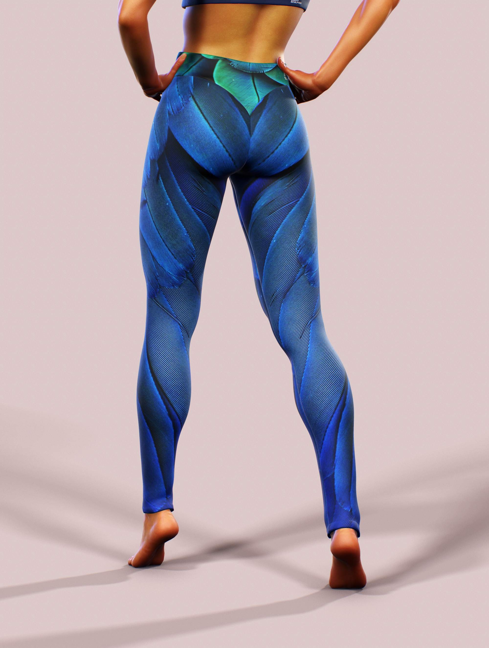 Feather of Paradise Leggings-High waisted leggings-bootysculpted