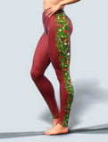 Festive Burgundy Leggings-High waisted leggings-bootysculpted