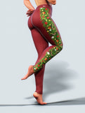 Festive Burgundy Leggings-High waisted leggings-bootysculpted