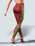 Festive Burgundy Leggings-High waisted leggings-bootysculpted