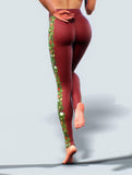 Festive Burgundy Leggings-High waisted leggings-bootysculpted
