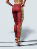 Festive Burgundy Leggings-High waisted leggings-bootysculpted