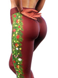 Festive Burgundy Leggings