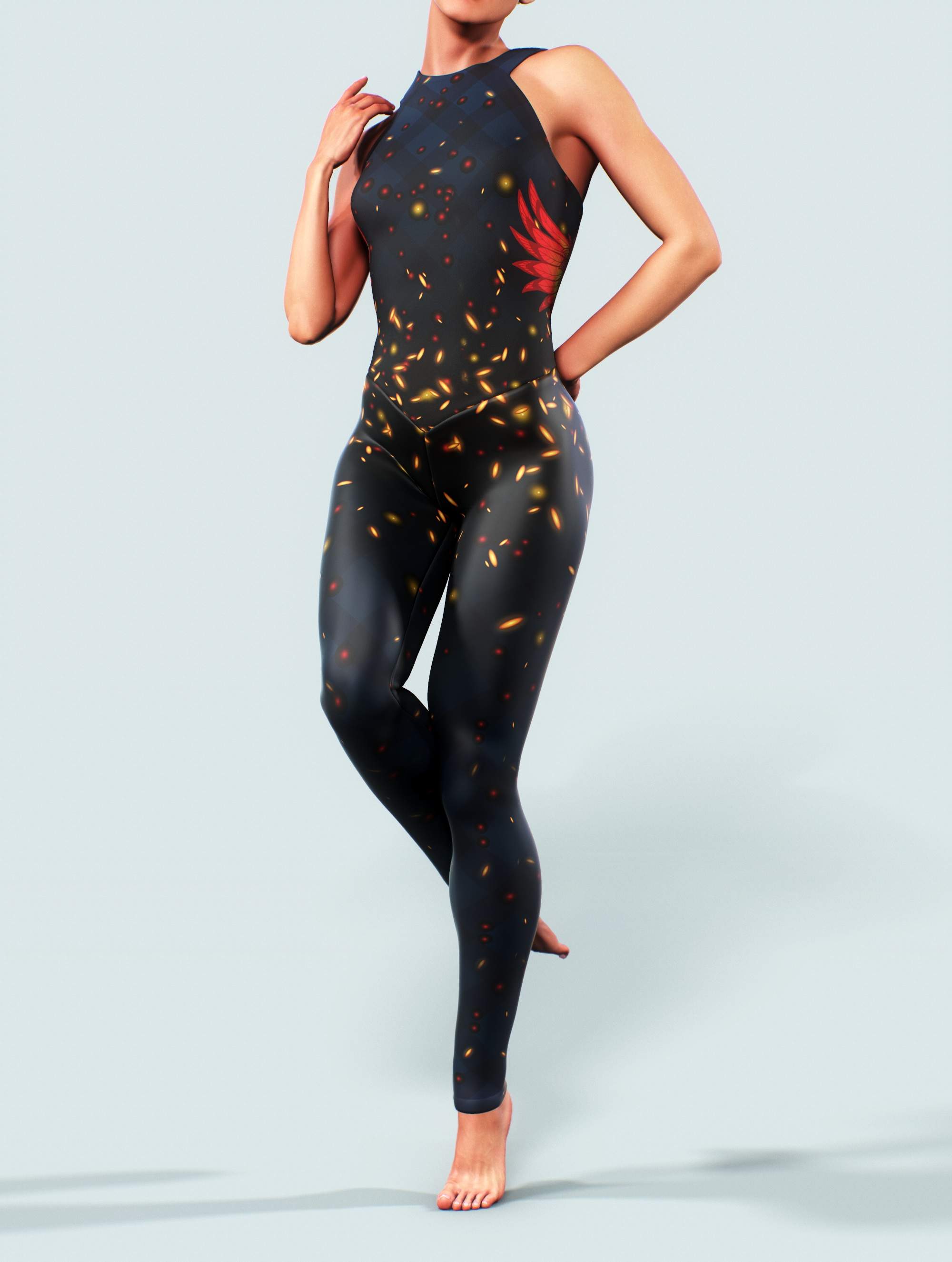 Fire Wings Gym Unitard-unitard-bootysculpted