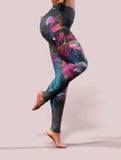 Floral Fire Leggings-High waisted leggings-bootysculpted