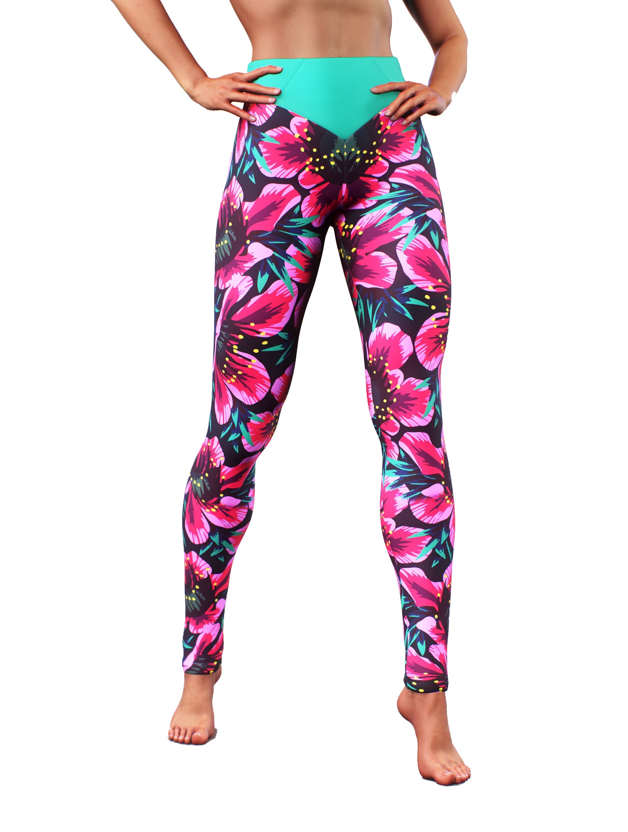 Floral Lilly Yoga Pants-High waisted leggings-bootysculpted
