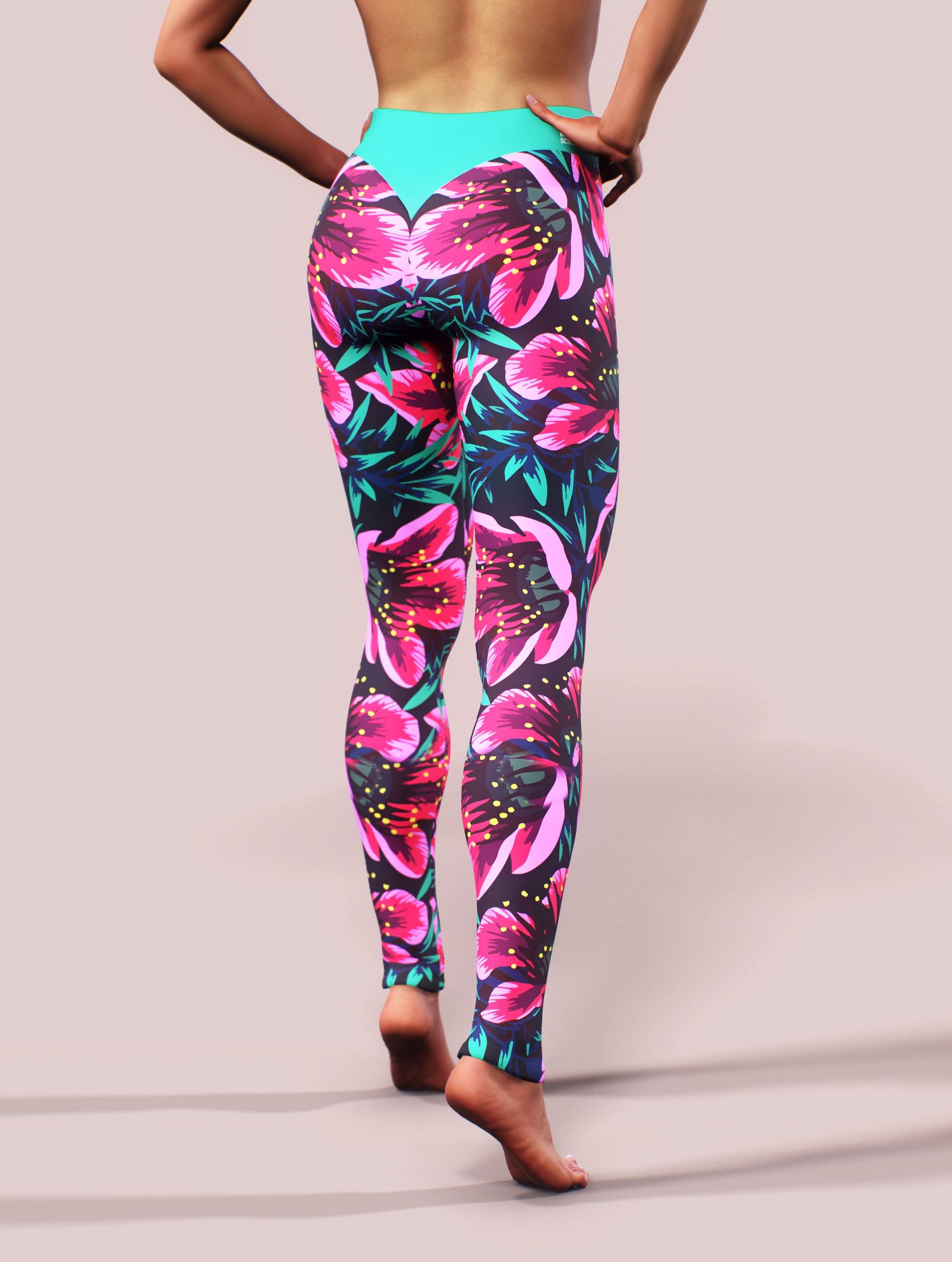 Floral Lilly Yoga Pants-High waisted leggings-bootysculpted
