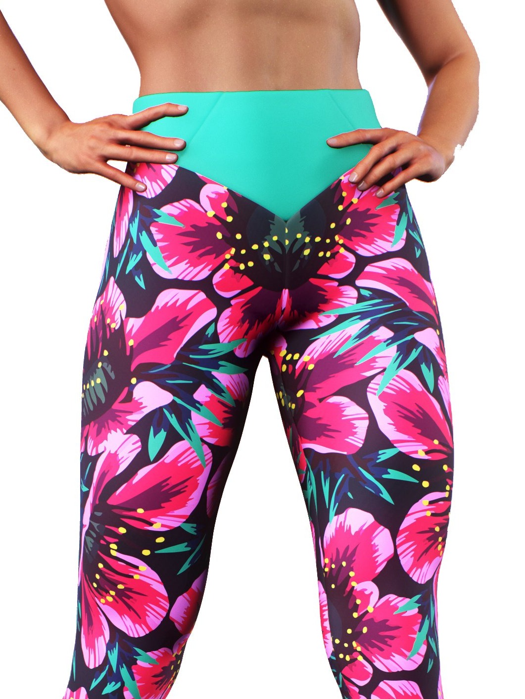Floral Lilly Yoga Pants-High waisted leggings-bootysculpted