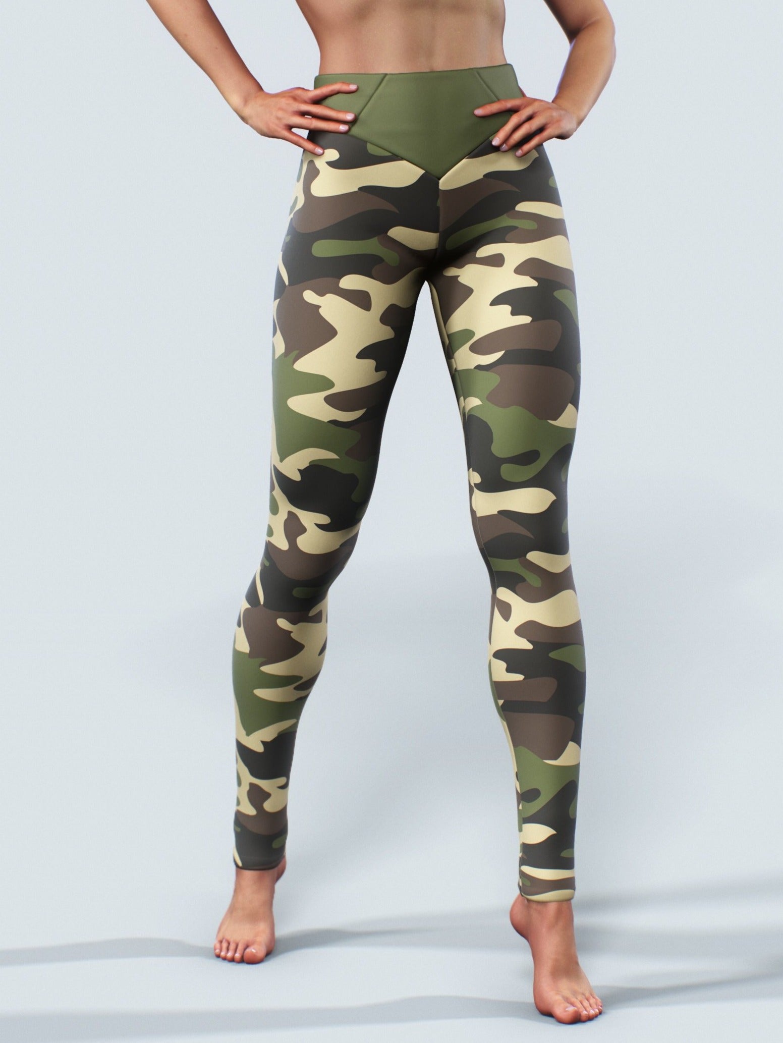 Forest Camo Leggings-High waisted leggings-bootysculpted