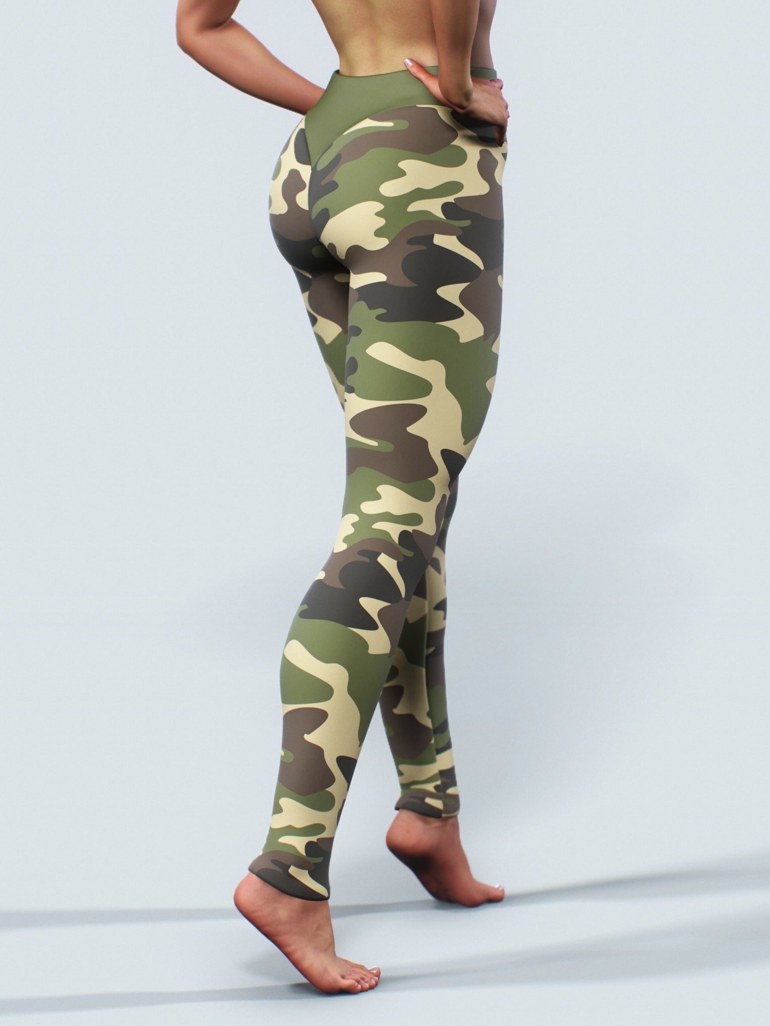 Forest Camo Leggings-High waisted leggings-bootysculpted
