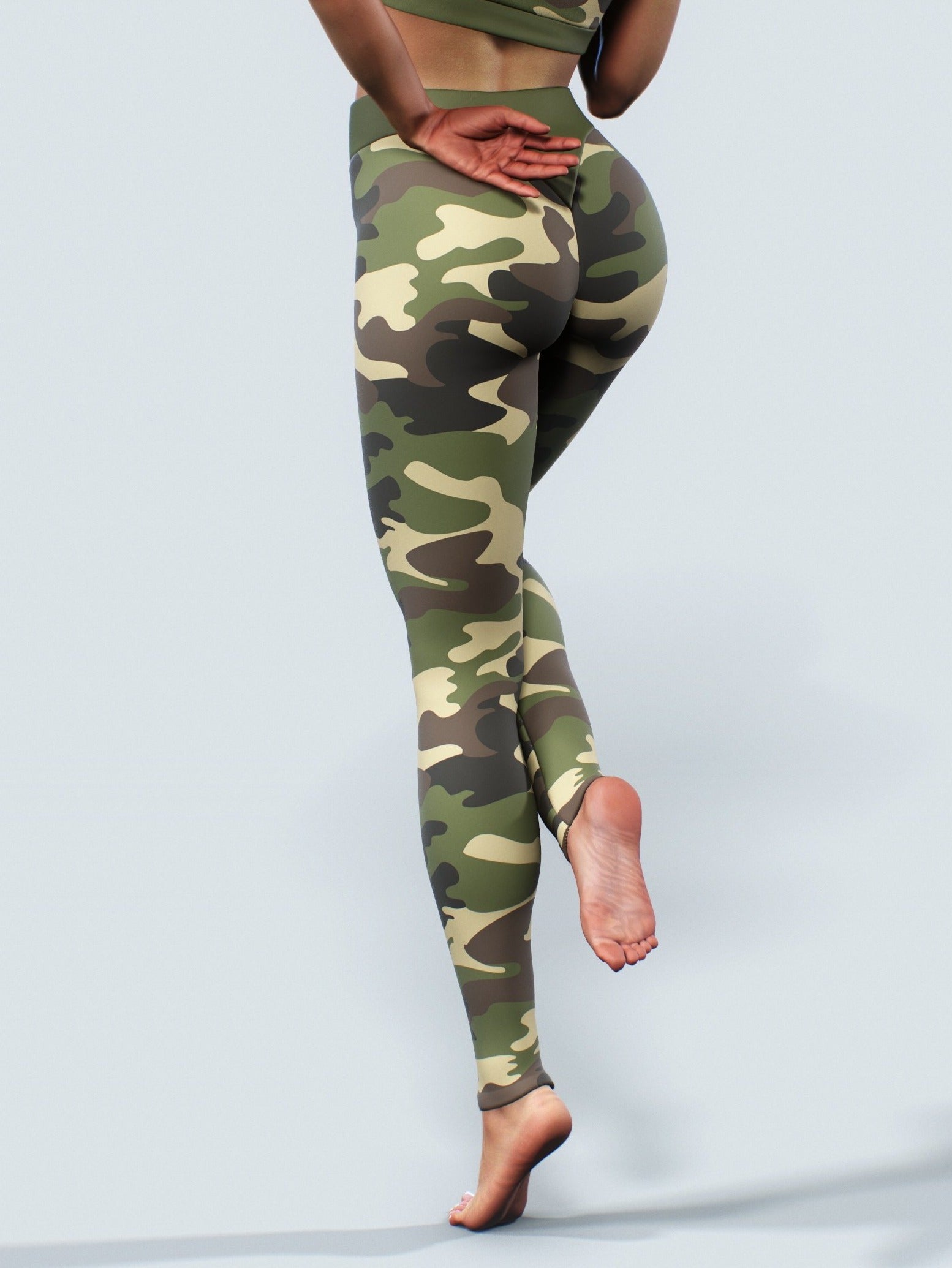 Forest Camo Leggings-High waisted leggings-bootysculpted