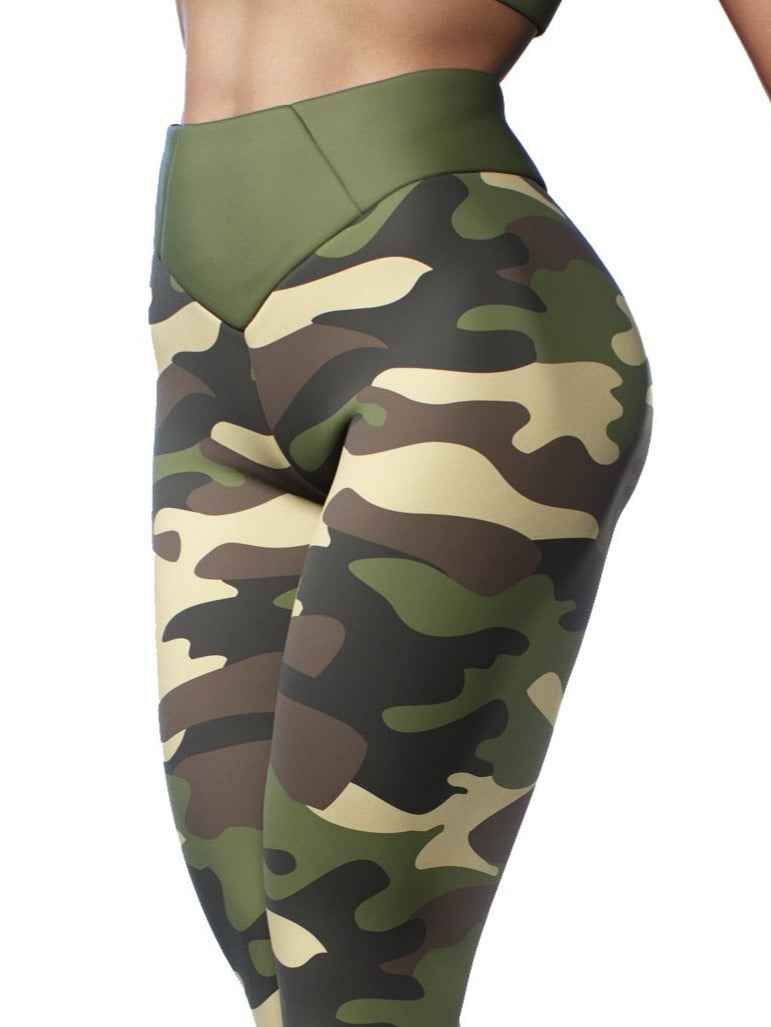 Forest Camo Leggings-High waisted leggings-bootysculpted