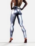 Glossy Silver Leggings-High waisted leggings-bootysculpted