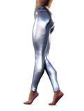 Glossy Silver Leggings-High waisted leggings-bootysculpted