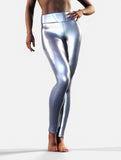 Glossy Silver Leggings-High waisted leggings-bootysculpted