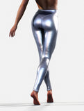 Glossy Silver Leggings-High waisted leggings-bootysculpted