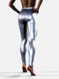 Glossy Silver Leggings-High waisted leggings-bootysculpted