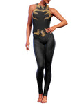 Golden Feathers Black Catsuit-unitard-bootysculpted