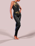 Golden Feathers Black Catsuit-unitard-bootysculpted