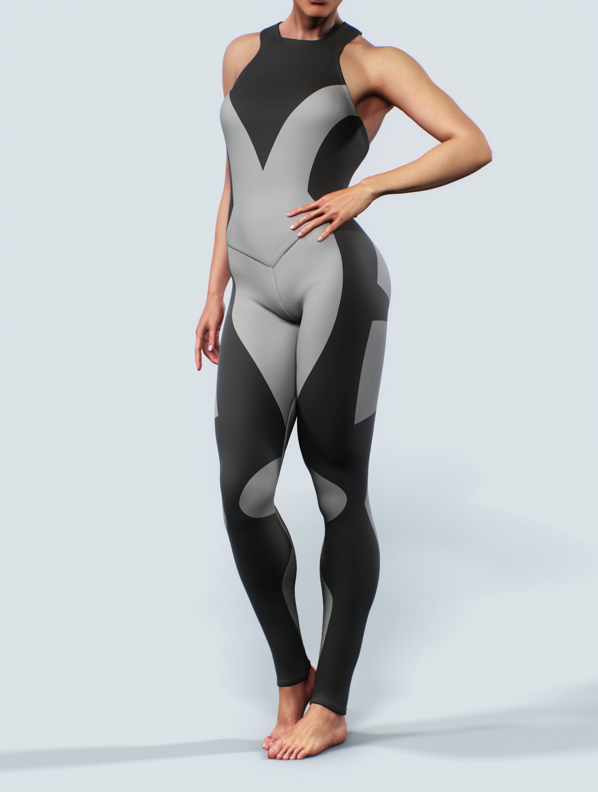 Gray Shaping Bodysuit-unitard-bootysculpted