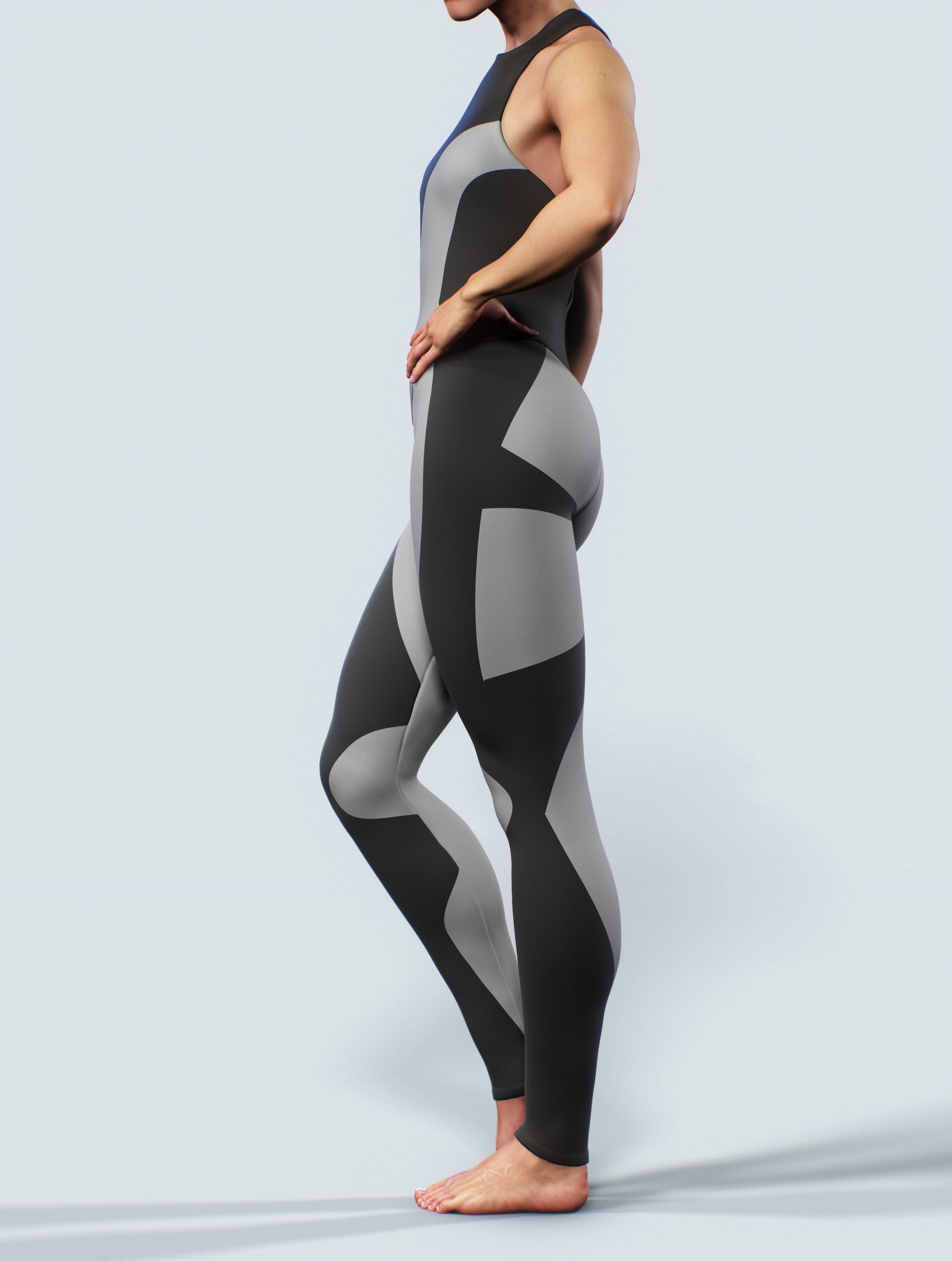 Gray Shaping Bodysuit-unitard-bootysculpted