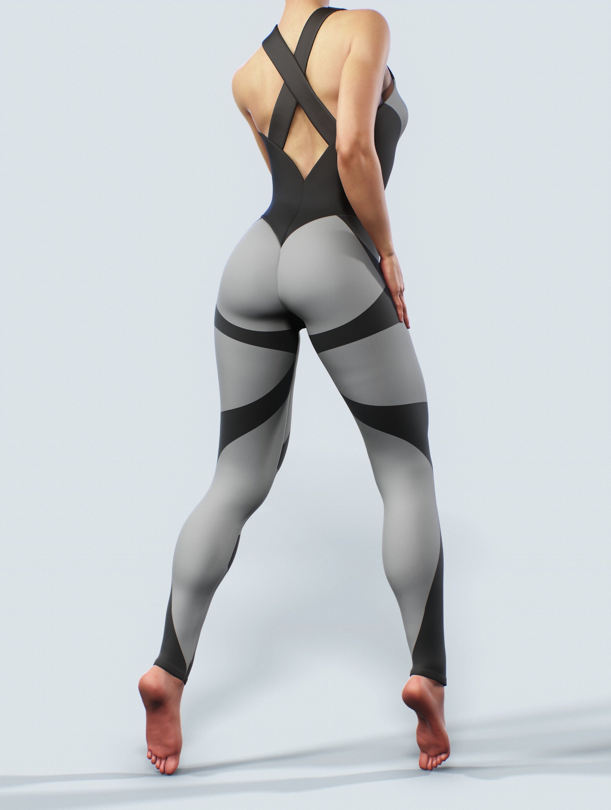 Gray Shaping Bodysuit-unitard-bootysculpted