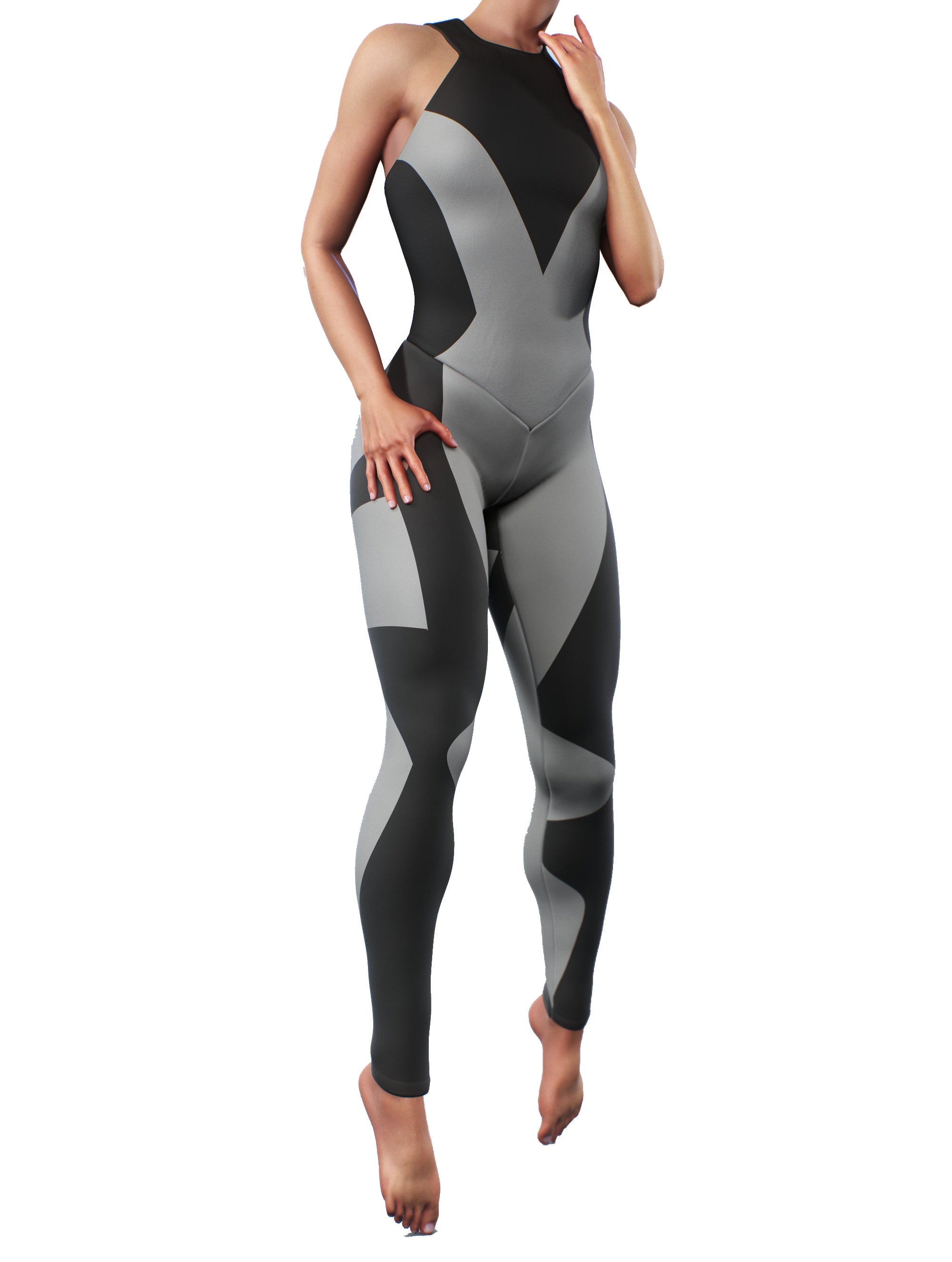 Gray Shaping Bodysuit-unitard-bootysculpted