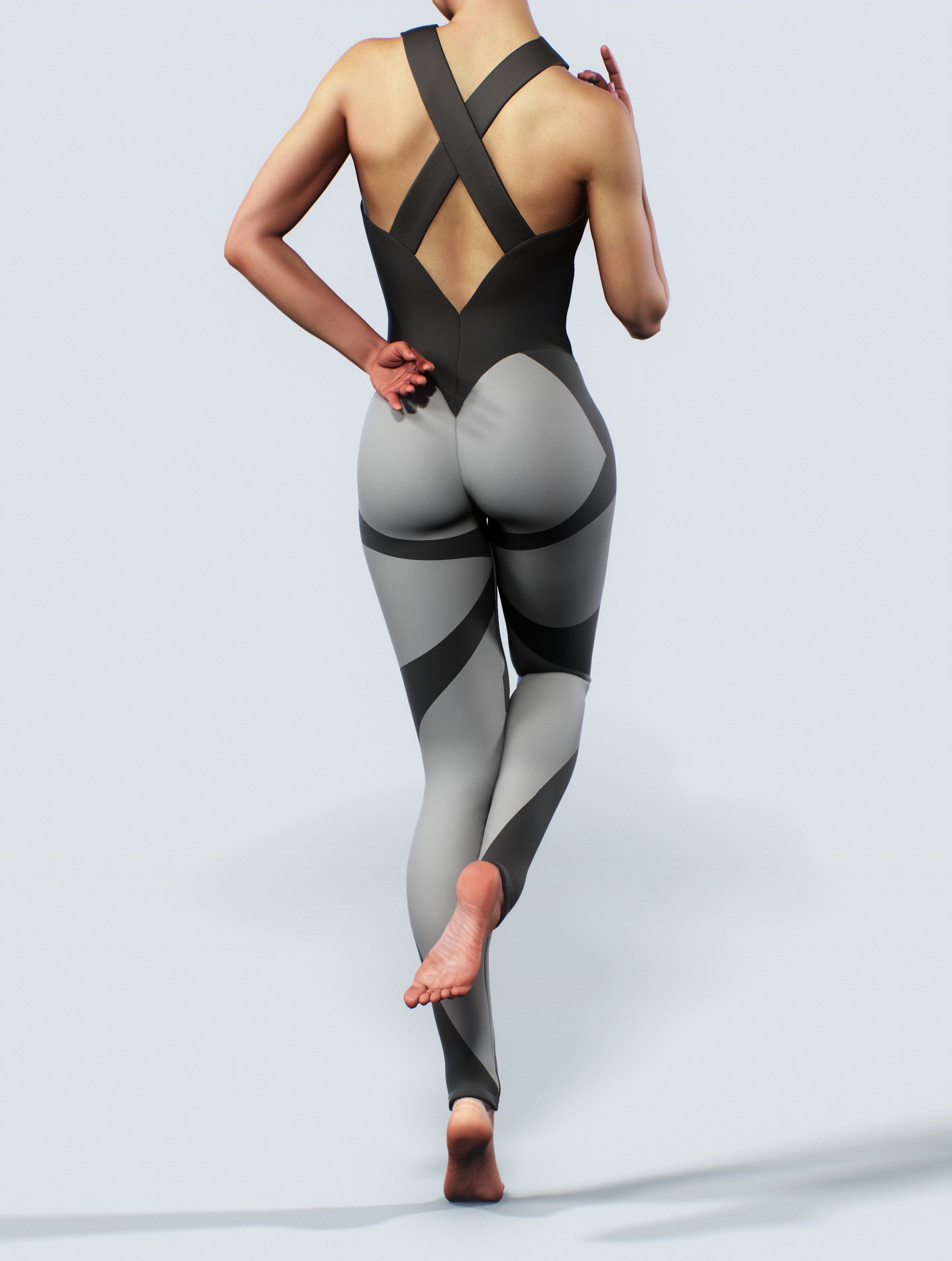 Gray Shaping Bodysuit-unitard-bootysculpted