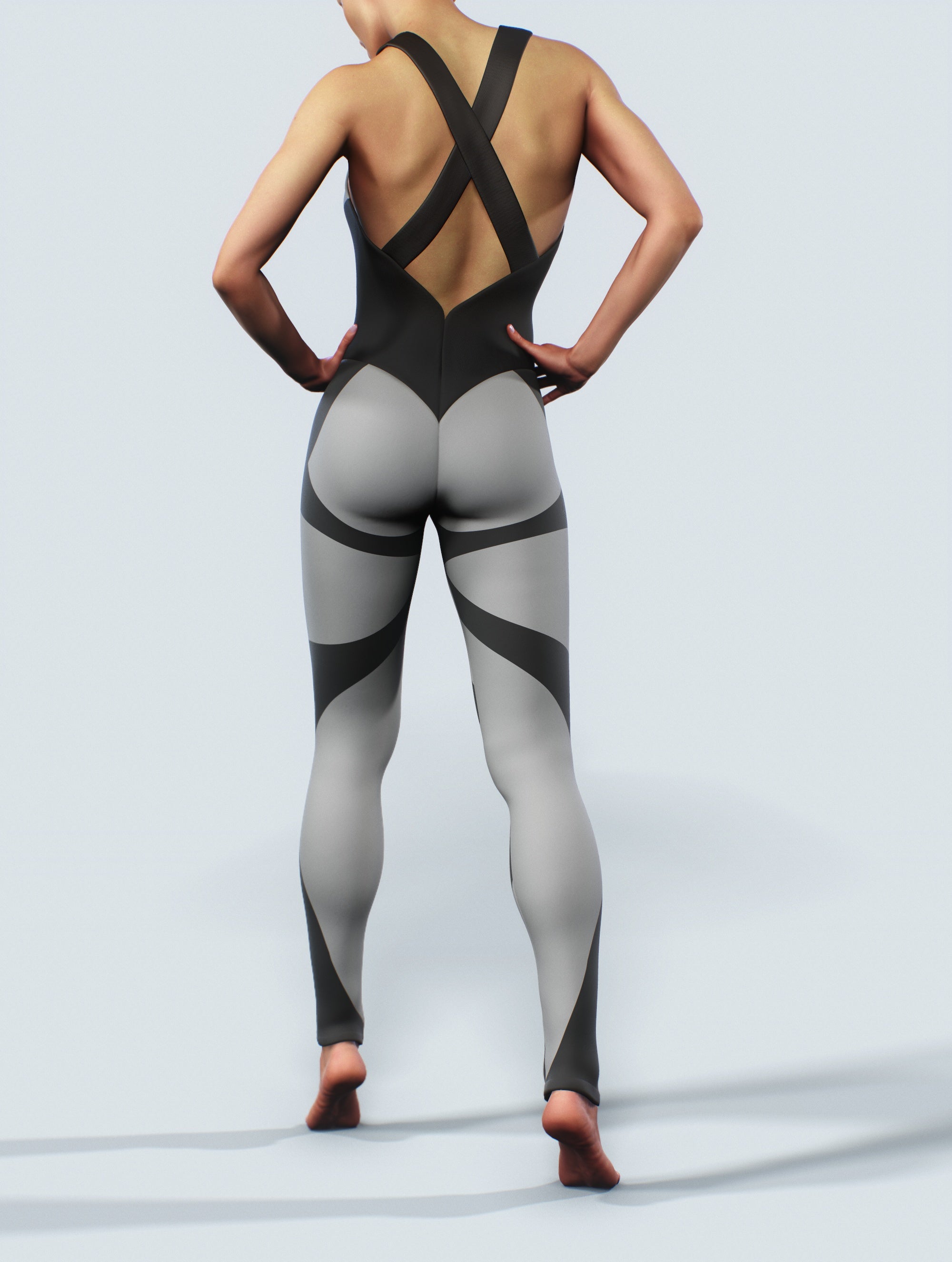 Gray Shaping Bodysuit-unitard-bootysculpted