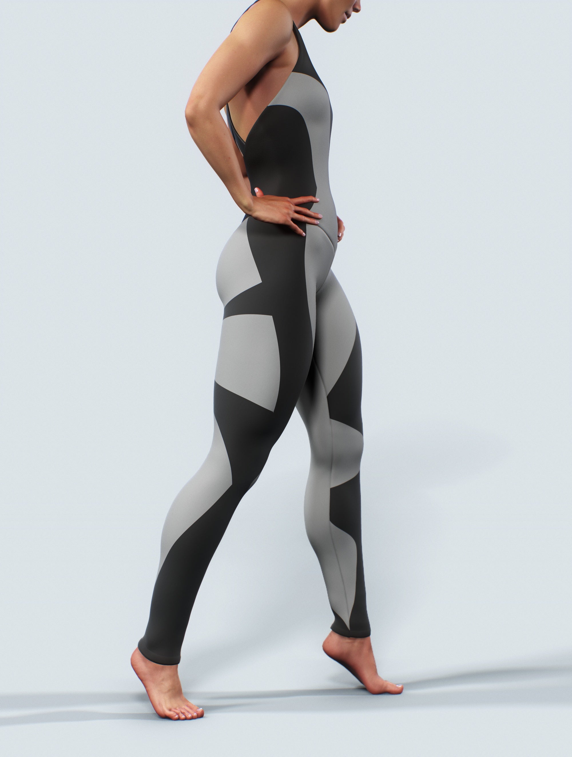 Gray Shaping Bodysuit-unitard-bootysculpted
