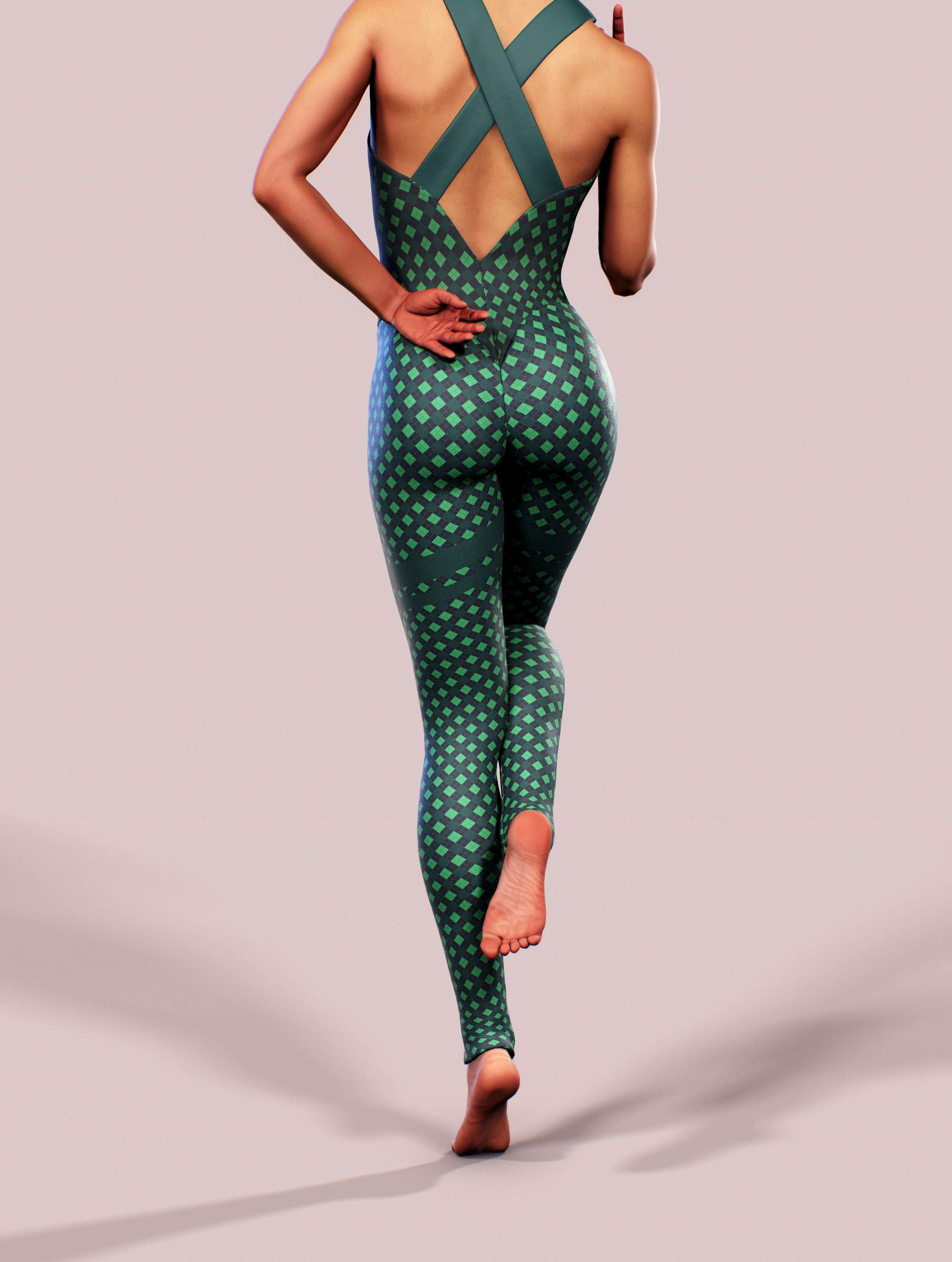 Green Xmas Plaid Bodysuit-unitard-bootysculpted