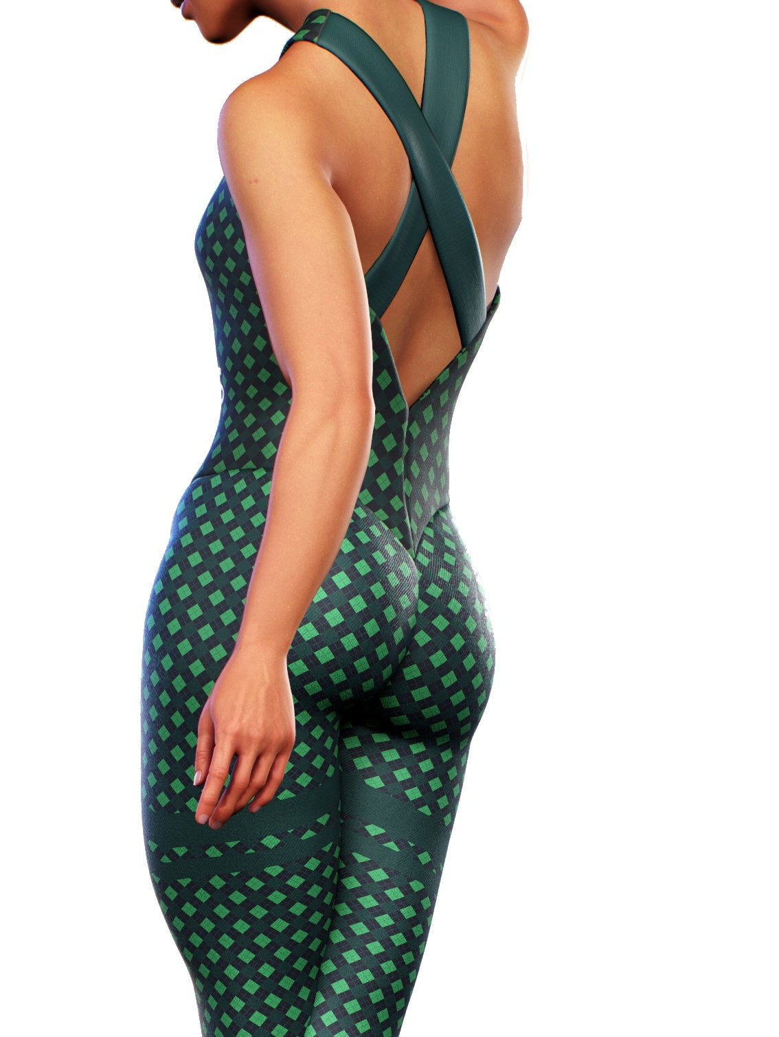 Green Xmas Plaid Bodysuit-unitard-bootysculpted