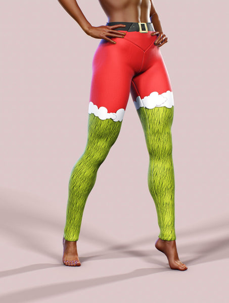 Sexy Grinch High Wasisted Leggings, High Waisted