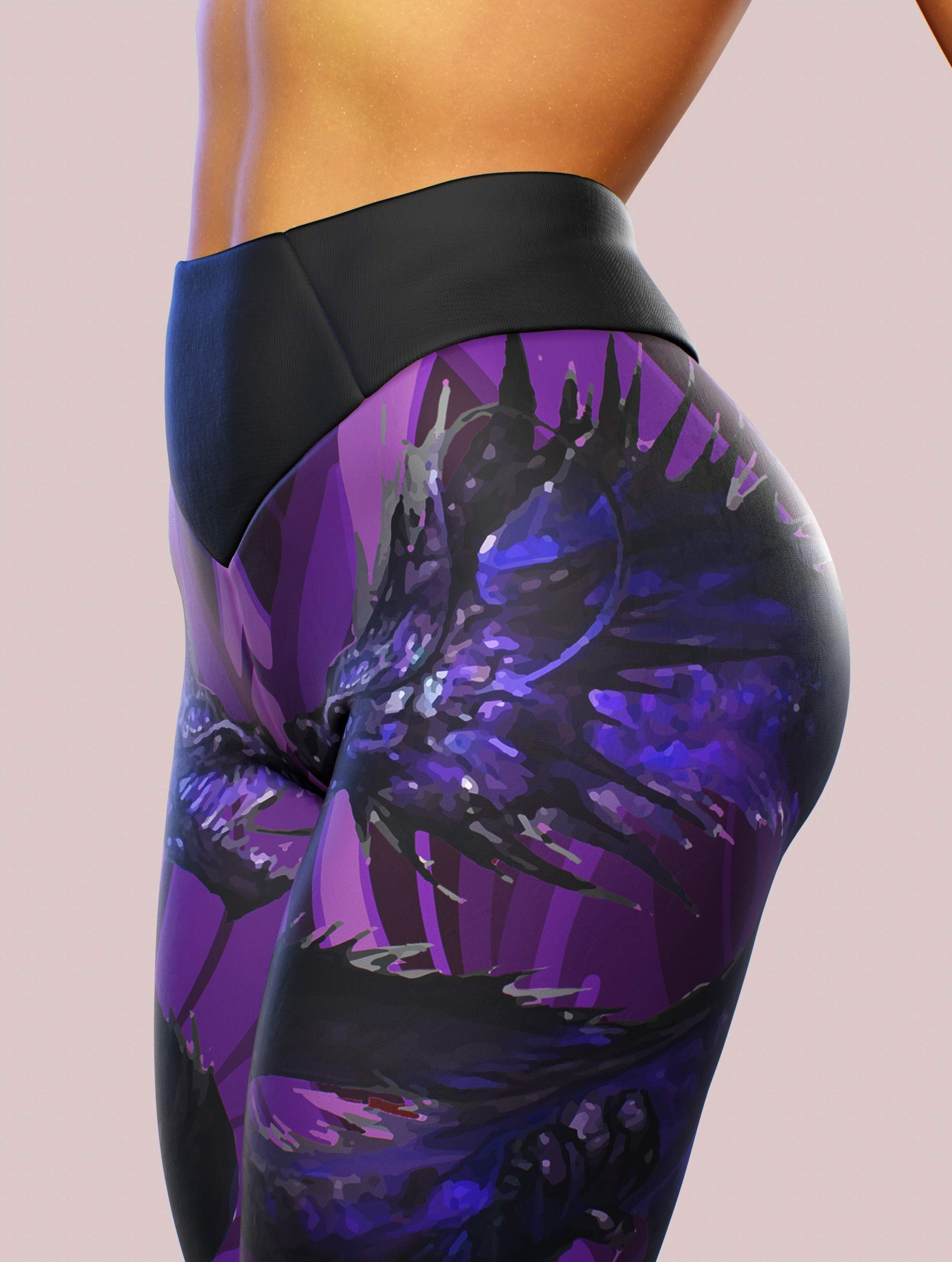 Jap Dragon Leggings-High waisted leggings-bootysculpted
