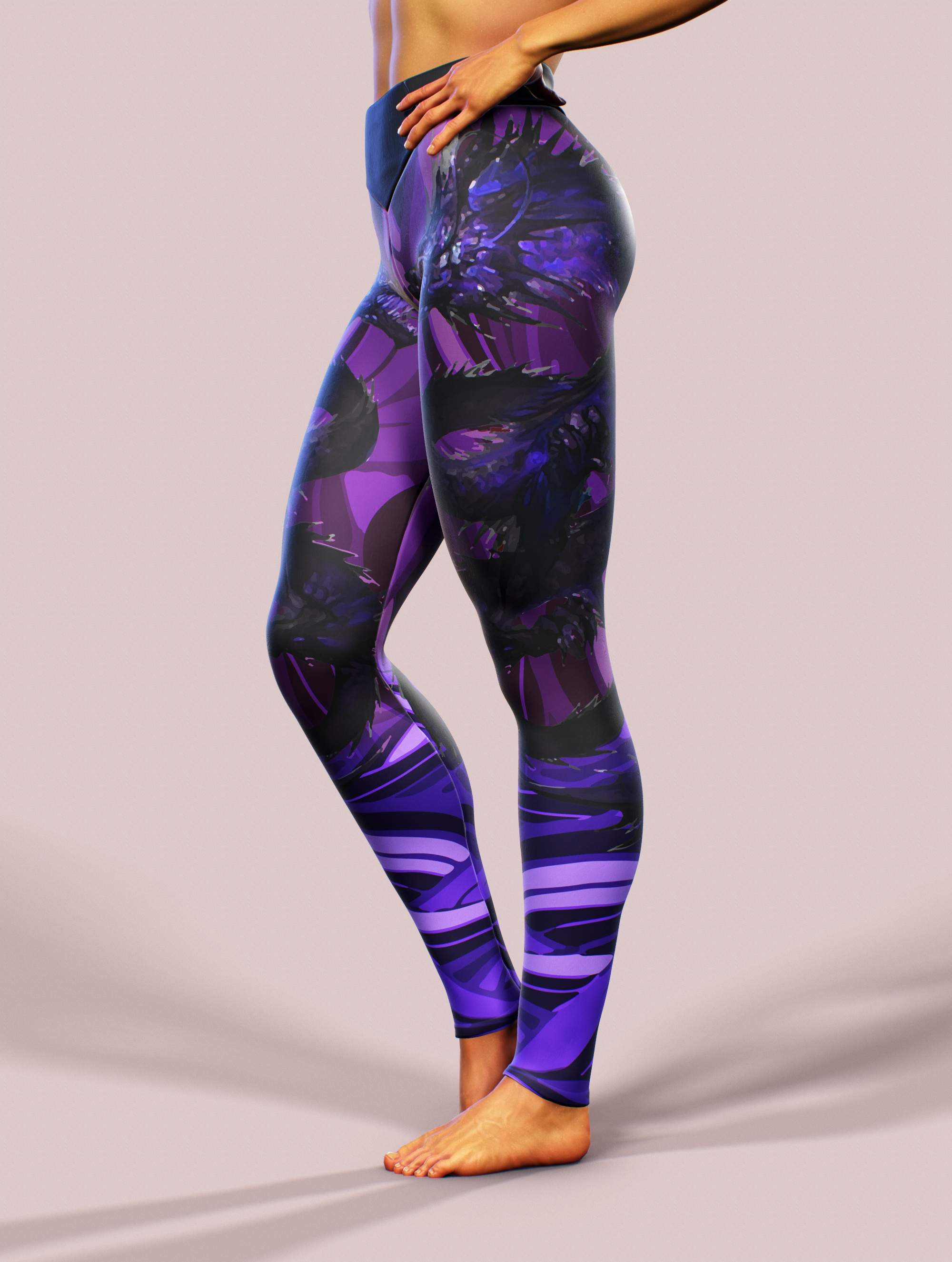 Jap Dragon Leggings-High waisted leggings-bootysculpted