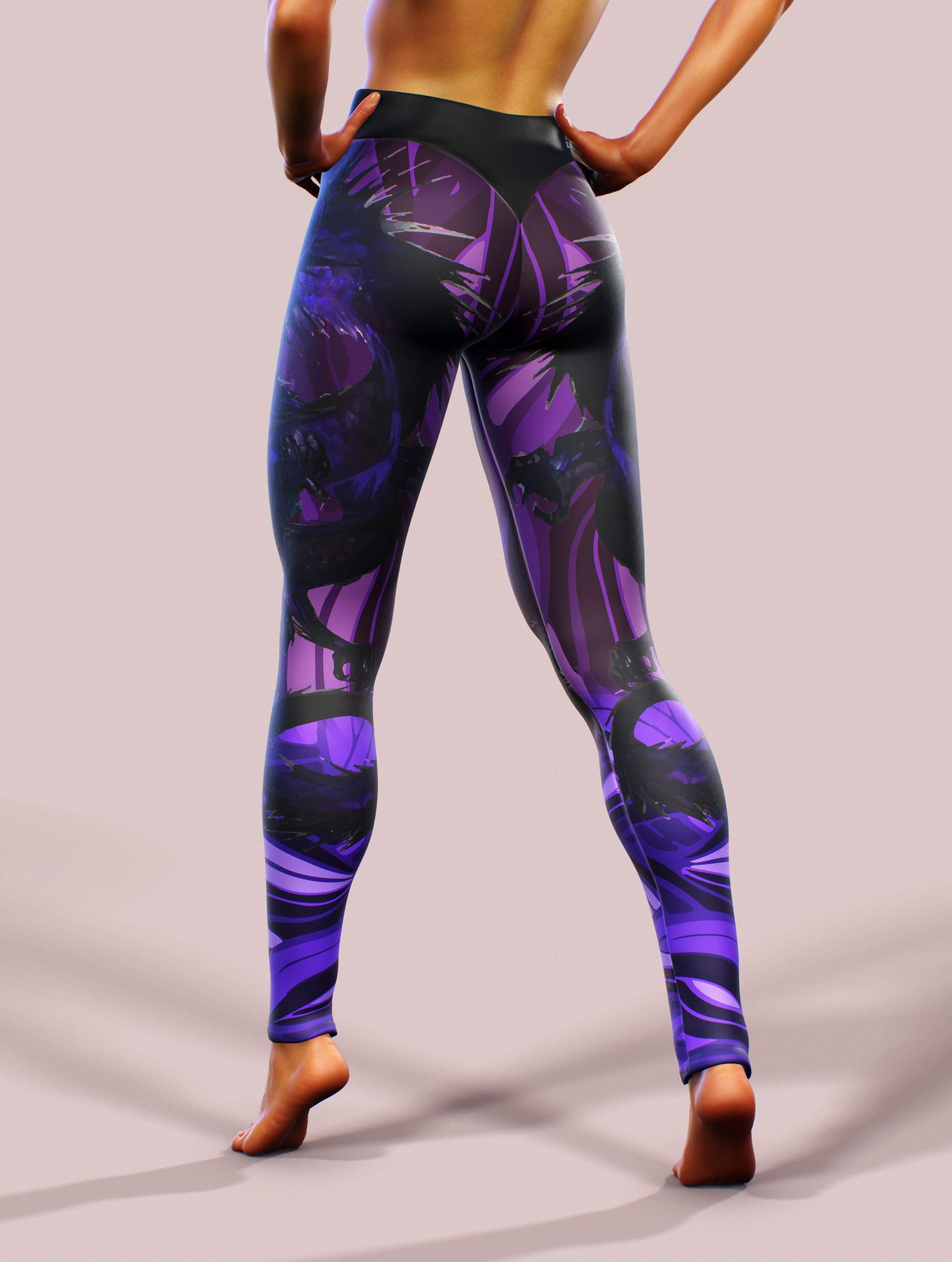 Jap Dragon Leggings-High waisted leggings-bootysculpted