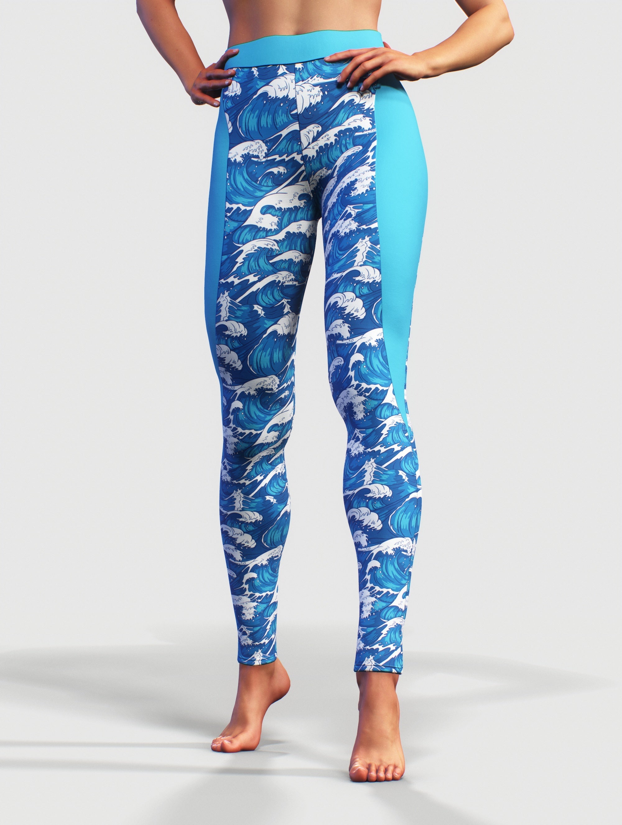 Joyous Ocean Yoga Pants-High waisted leggings-bootysculpted